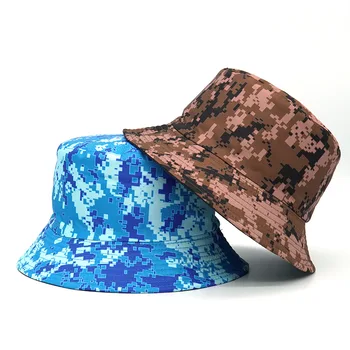 Moda Camuflaj Reversibile Femei Bărbați Bucket Hat pentru Barbati Femei Bumbac Plaja de Călătorie în aer liber Feminin Masculin Pescar Soare Capac Pălărie