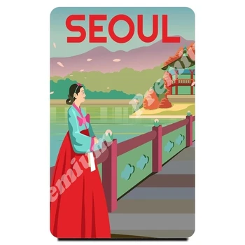 Coreea de sud suvenir magnet de epocă turistice poster