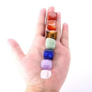 Șapte Chakra Stone 7 Culori Set Yoga, Chakra Neregulate Reiki De Vindecare Cristale De Piatră Șlefuită Individuale Pietre Și Cristale 