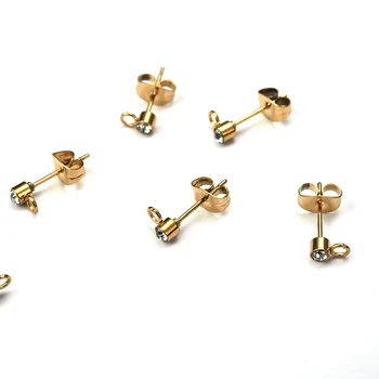 20buc/Lot Inox 3/4/5mm Diamant Cercel Ureche Plug Ace Ace Pentru Bijuterii DIY Face Constatări Consumabile 