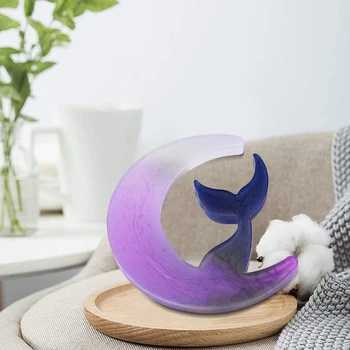 DIY Semilune Luna Rășină Mucegai Creative Luna Lup Pisică Fată Coada de Sirena Epoxidice Matrite de Silicon Pentru Ornamente de Decor Acasă