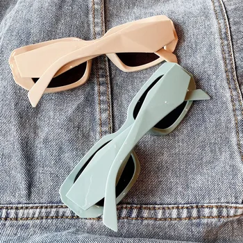 Branduri Pătrat Verde Cadru ochelari de Soare Femei 2021 Popular Larg Temple Designer Nuante de Protecție UV Acetat de Ochelari de Soare de sex Feminin 