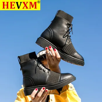 HEVXM de Înaltă calitate Femei Martin Boot Moda Iarna Cald șosete Pantofi de sex Feminin Motocicleta Femeie Cizme Botas mujer 