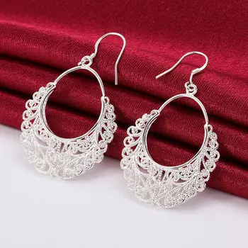 E328 bijuterii de moda Pentru Femei, 925 de bijuterii de argint placate cu urechi Străpuns catarama țesute flori /XSOKIEWH IOYBEPAE 