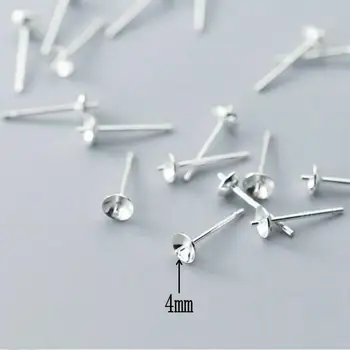O Pereche Argint 925 Cercei de Pin Ureche pentru Femei Bijuterii DIY 0,3-0,6 mm Cercei Ace pentru Bijuterii Constatările 13mm