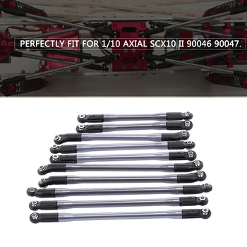 10buc/Set Metal Set Link Tijă de Plastic End pentru 1/10 RC Șenile Mașină Axial SCX10 II 90046,Argint 