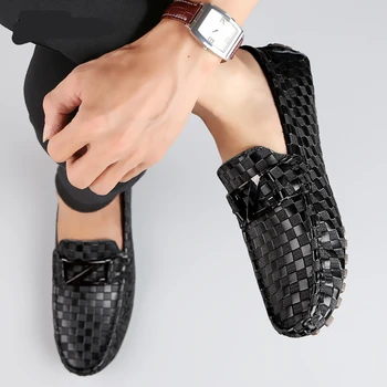 Dimensiunea 37-48 Barbati Din Piele Pantofi De Brand De Lux Mocasini Bărbați Ușor, Confortabil Mocasin Soft Slip-On Pantofi Barbati Casual 