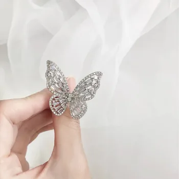 Farmecul Real Argint 925 Inele Plin Mari de Carbon, Diamante Inel de Fluture pentru Femei de Lux de Nunta de Logodna Bijuterii Cadou 
