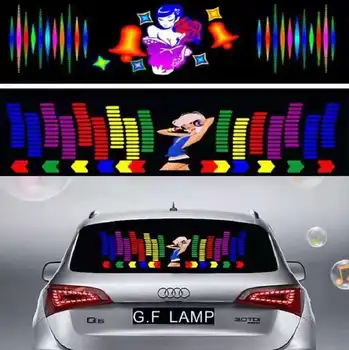 Masina din Spate, Parbriz, Accesorii Auto Lumina de Interior Atmosfera Ritm de Muzică LED Flash de Lumină Lampă Decorativă Styling Autocolant 