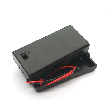Baterie 9V Suport Cutie de Caz cu Fir de Plumb Comutator pornit/OPRIT Acoperi Caz 