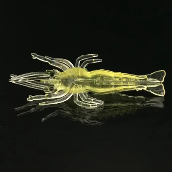 5Pcs/lot Simulare creveți Viermi 5cm/1.3 g Artificiale de Pescuit Nada Aborda Moale Momeala Realiste Miros de Pește Momeli de culoare galben 