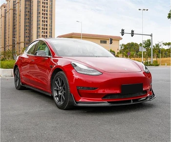 Pentru Tesla Model 3 2019 2020 2021 2022 Real Fibra De Carbon Fata Spate Buza Difuzor Spoiler Bara Fusta Partea Kit Accesorii Auto 