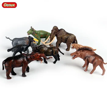 Oenux Mini Vechi Preistorie Animale Sălbatice Tigru cu colți de Sabie Mamut Elefant Acțiune Figura Figurine din PVC Model de Educație Jucarii 