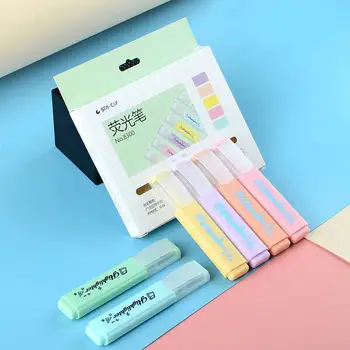 Mini Markere Colorate Pastel Marker 6 Culori Singur Text Marker Pentru Școala De Birou Papetărie Japonez B4t6