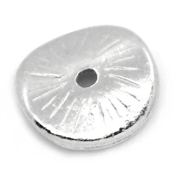 DoreenBeads Margele Spacer poftă de mâncare Rotund mat de argint de culoare 10x9mm,100buc (B23387) 