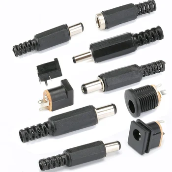 10BUC DC Conector 5.5x2.1mm 3.5x1.3 mm DC Plug Masculin Feminin Jack Priză cu Montare pe Panou, Piulița DC Adaptor de Alimentare Conectori 5.5*2.1 