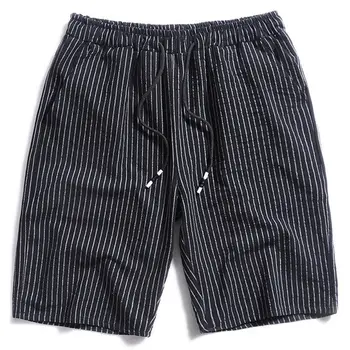 2021 Vară Fierbinte pentru Bărbați pantaloni Scurți de Uzură Tendință coreeană Stil Stradă în Vrac Subțire de Mari Dimensiuni Moda Pantaloni Casual Vertical Stripe Pantaloni 