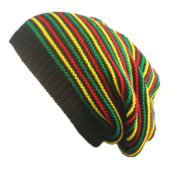 2022 Iarna Cald Hip Hop Pălărie Bob Marley Jamaican Reggae Rasta Multi-culoare Striped Beanie Palarii & Sepci Barbati Căciuli de Schi Pălărie Tricot