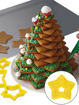 6pcs/Set Pom de Crăciun Cookie-Cutter Mucegai Xmas Plastic 3D DIY Anul Nou Biscuiți, turtă dulce Filtru de Mucegai Timbru Instrument de Copt 2022 