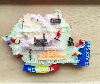 3D Mână-pictat Hartă a României de la Marea Neagră Magnet de Frigider Suveniruri Turistice 