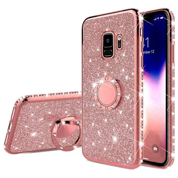 Diamond Ring Bling Moale Caz Acoperire Pentru Samsung Galaxy S8 S9 S10 Plus S10e A10 A20 A20E A30 A40 A50 A60 A70 A6 A8 J4 J6 Plus 2018 