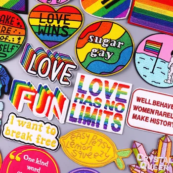 Curcubeu Dragoste Gay Dungi Patch-uri de Pe Haine LGBT Accesorii de Îmbrăcăminte Thermoadhesive Patch-uri Diy Fier Pe Patch-uri Pentru Haine