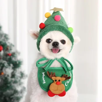 Câinele crăciun Crăciun Eșarfă Capace Bandana din Bumbac Lavabil Câine Eșarfă Papion bavete Santa Costum de Pisica de Companie Câine pălărie de Accesorii de petrecere 