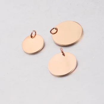5PCS/lot Oțel Inoxidabil Sari Inel Plat Disc Rotund Coin Charm Pandantiv Pentru a Face Bijuterii DIY Tag Charm Accesorii 