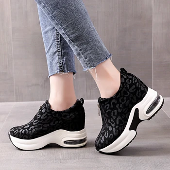 Leopard de imprimare platforma wedge heel pentru femei pantofi de sport de primăvară și de toamnă crește femei pantofi sport de agrement pantofi confortabili