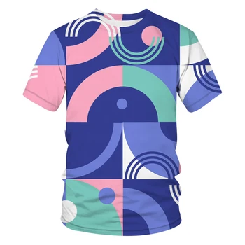 2021 noi de vara casual pentru bărbați T-shirt Geometrie 3D Harajuku bluze T-shirt, O-neck cămașă plus dimensiune streetwear Abstract Bărbați îmbrăcăminte 