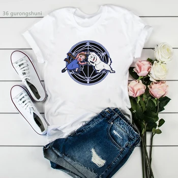 Tricou femme interesant derivă palmă Fullmetal Alchemist imprimare tricou femei vara estetice femme tricou Hip hop topuri 