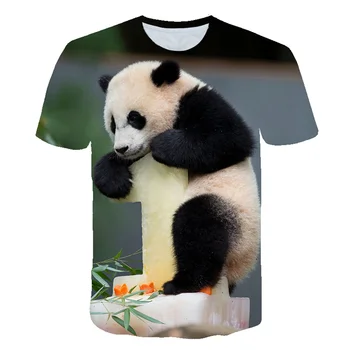 Mens T Shirt de Vară 2021 Hip Hop Harajuku Streetwear Rece T-Shirt Panda Drăguț 3D Moda O de Gât Bărbați Femei Tricou Top Topuri 