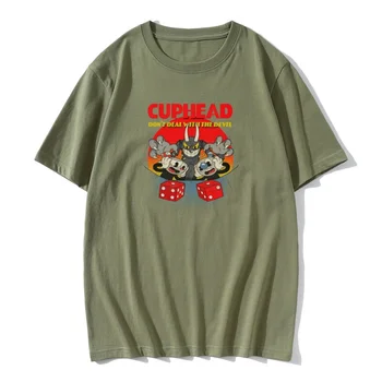 Cuphead Amice T-Shirt Bumbac Topuri Tricou Pentru Bărbați Normal Tricouri Personalizate Crewneck Tee Shirt Graphic Cumpărător Topuri Joc 2018 