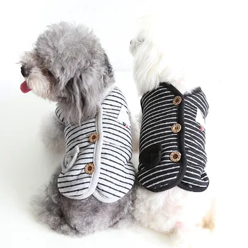 Noul Câine Drăguț Vesta de Toamna Lână Stil Japonez Simple din Piele, Logo-ul Vesta cu Dungi Haina pentru Caini 