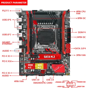 Machinsit X99 Placa de baza Combo Set Cu Kit LGA 2011-3 Xeon E5 2630 V3 CPU Procesor 16GB DDR4 2133 Memorie ECC Patru-canal 
