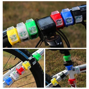1 BUC Lumina Bicicleta Ciclism Silicon Decor de Lumină LED-uri de Biciclete de Munte Lanterna Fata / Spate, Lampa Impermeabil Coada Lumina 