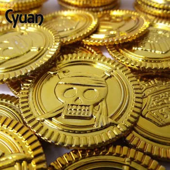 50pcs Piratii Monede de Aur Jocuri Monede de Comori pentru Copii Petrecere Monede Propunerii de Aniversare pentru Copii de Halloween Pirat Partidul Decor Consumabile 
