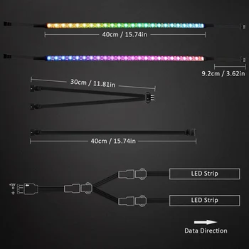 Adresabile RGB PC Benzi cu LED-uri, WS2812b Curcubeu Benzi pentru PC Caz, pentru 5V 3-pin ASUS Aura de SINCRONIZARE, MSI Mystic Light Sync Placa de baza 