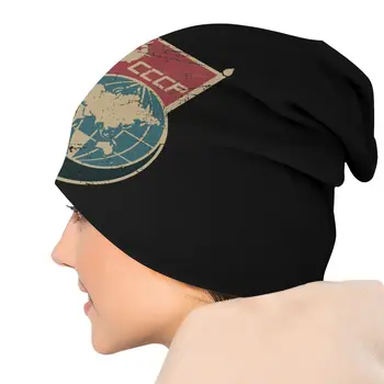 CCCP Retro Rusia prin Satelit Capota Pălărie, Pălării de Tricotat Goth Iarna Chelioși Căciuli, Pălării de Bărbați de Femei Adulte Cald Folie Cap Capace 