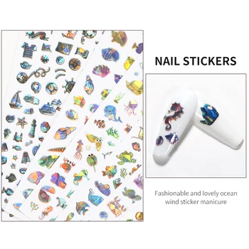 1 BUC Desene animate Vânt Ocean Shell Seahorse Serie de Stickere 3D Nail Art Sticker Aplicatiile Instrument Nail Art Accesorii Pentru Presă Pe Unghii 
