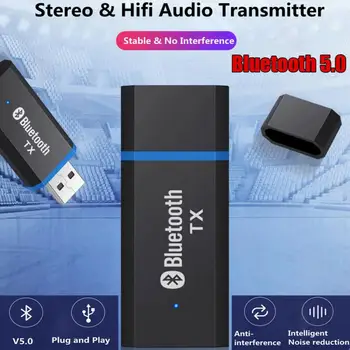 Transmițător Bluetooth 5.0 Adaptor Audio Pentru TV, PC, Căști de 3,5 MM Jack AUX USB Muzica Stereo Adaptor Plug & Play TV 