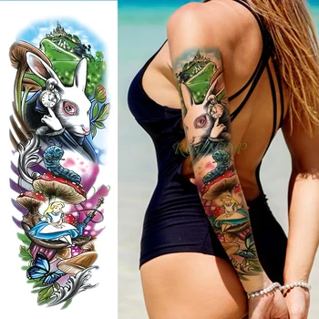 Impermeabil tatuaj temporar autocolant desene animate castelul de iepure ceas fată de ciuperci fluture tatuaj fals flash tatuaj pentru barbati femei 