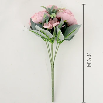 Violet Flori Artificiale de Mătase Bujor Cu Frunzele Plantelor de Ziua Îndrăgostiților de Anul Nou 2021 Nunta Decor Vase pentru Decor Interior