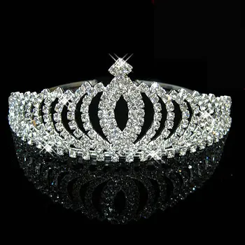 Mai nou Design Romatic Tiara Coroana Piersic Inima Elegante Stras de Cristal par mireasa Bijuterii Mireasa Nunta Petrecere