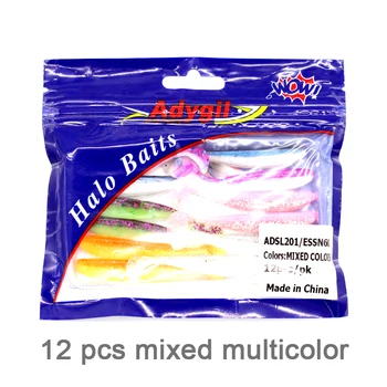 ADYGIL Pescuit Momeală Moale Atrage Silicon Momeală, Momeală Moale ADSL201/ESSN60 Amestecat multicolor 12buc 60mm 1.8 g 