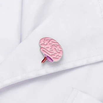 DCARZZ Creierul Pin Badge Medic Neurologie Cadou Email Roz Ace de Metal Trendy Bijuterii Drăguț Broșe Accesorii pentru Femei 