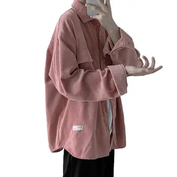 Roz, pantaloni de catifea cord camasa sare bărbați stil Japonez purta design geaca de barbati marca tide lampa haina de catifea toamna