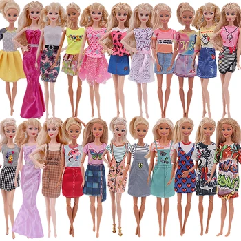 Barbie Papusa Haine de Moda de zi cu Zi Handmade, Rochie de Seara T-shirt Scurt Fusta De 11,8 Barbie Inch Păpușă și BJD Păpușă,Jucărie pentru Fete 