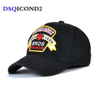 DSQICOND2 Bumbac Sepci de Baseball cu Litere de Înaltă Calitate Capac Bărbați Femei Design Clientului bros frunze de Arțar broderie Pălărie Neagră Tata Pălării 