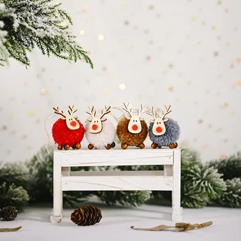 A simțit din Lemn Elan Ornamente de Crăciun, Jucării pentru Copii Firulescu Copac Pandantive Navidad Decor de Crăciun pentru Acasă de Anul Nou 2022 Noel 